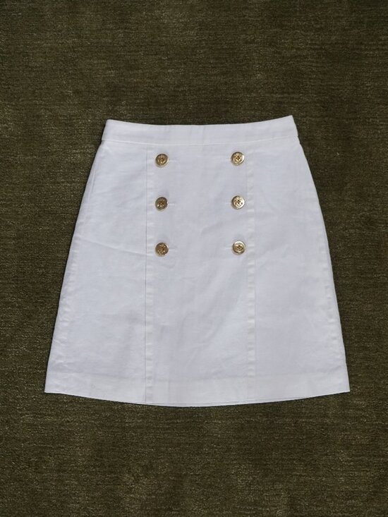 J. Crew Dresses & Skirts - J.Crew white linen mini skirt with anchor buttons
